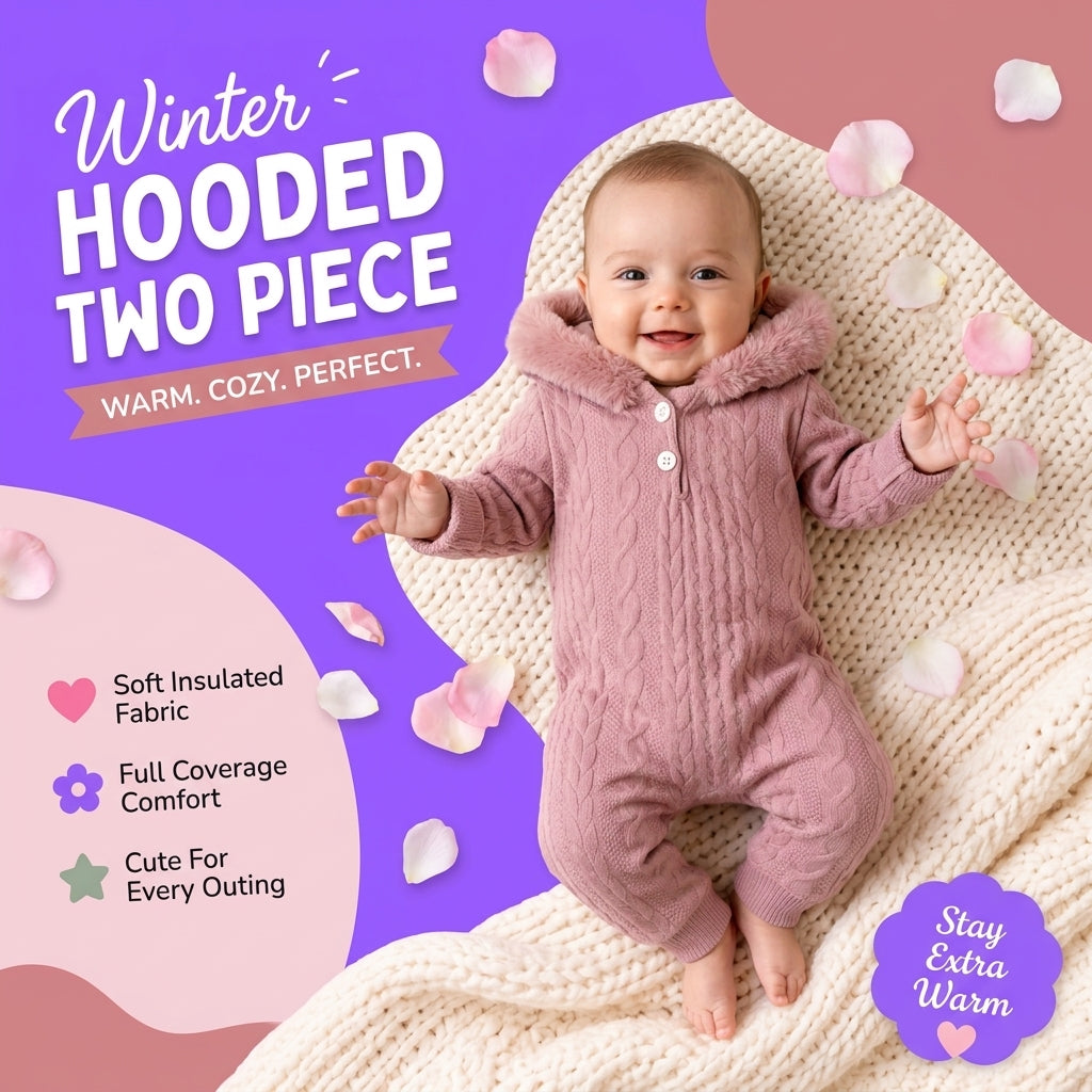 Winter Hooded Two Piece Romper