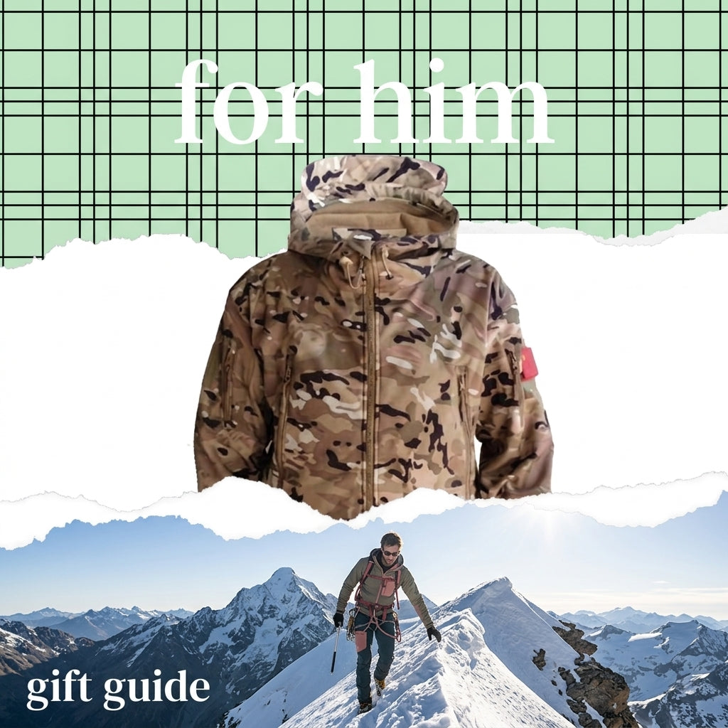 Camouflage Hooded Fleece Jacket for Winter Mountaineering