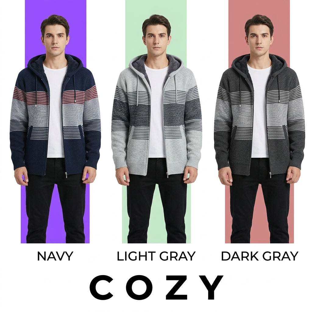 Thickened Fleece Hoodie Cardigan for Men
