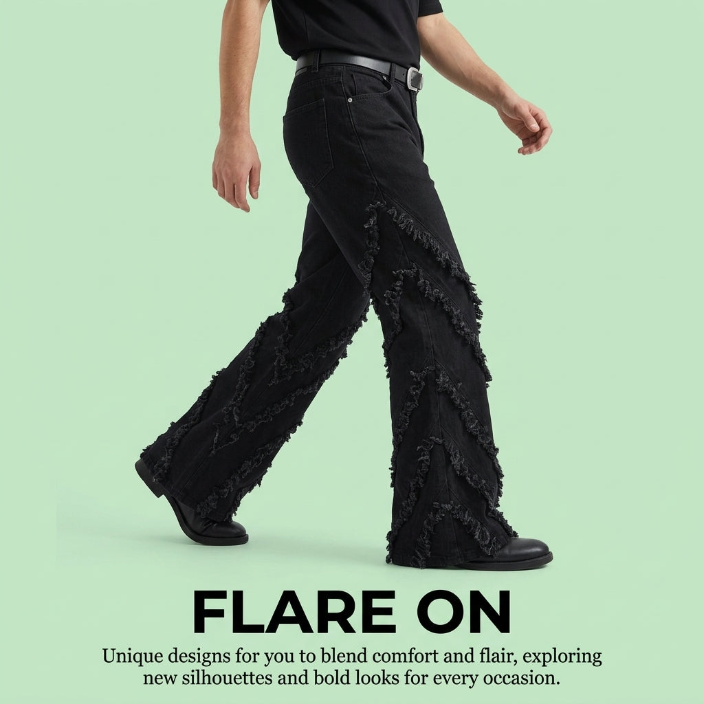 Trendy Unique Flared Jeans for Men
