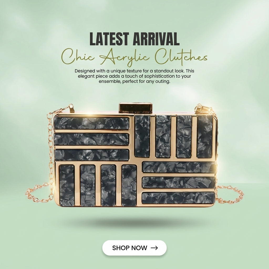 Stylish Square Acrylic Clutch Bag for Women