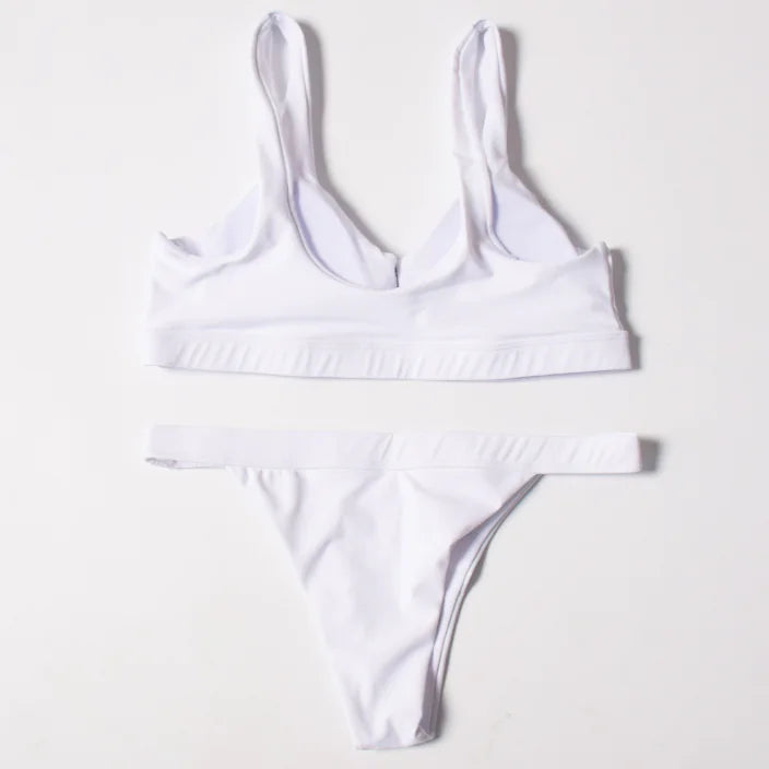 Sexy Low-Waist Solid Color Women's Bikini Set