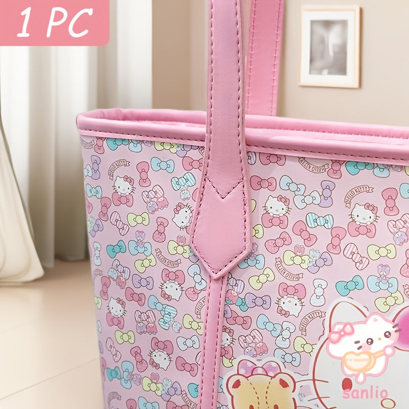 Pink Floral & Heart Pattern with for hello kitty Face