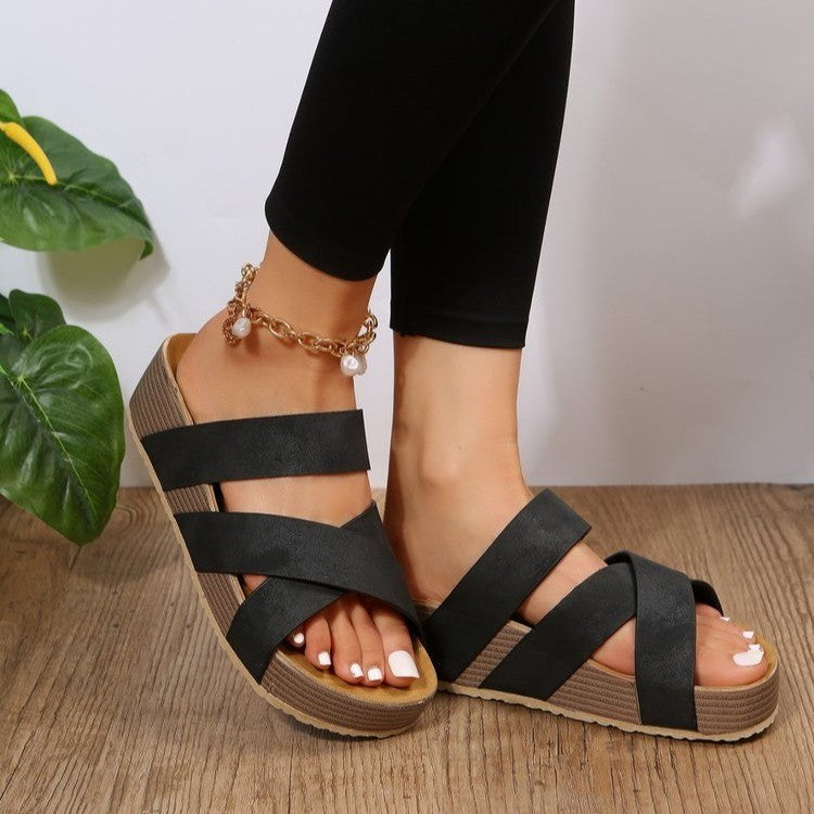 Fashionable Women's Beach Sandals with Thick Soles