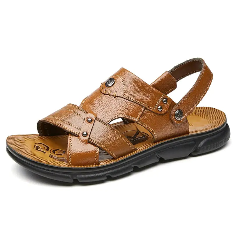 Men's Leather Dual-Purpose Beach Sandals and Slippers