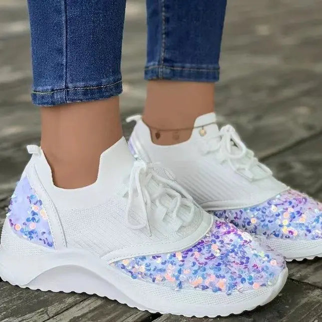 Breathable Color Block Knit Sneakers for Women - Trendy Attic Store01