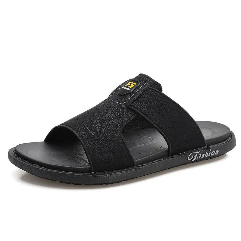Men's Soft Sole Leather Non-Slip Flip Flops Shoes - Trendy Attic Store01