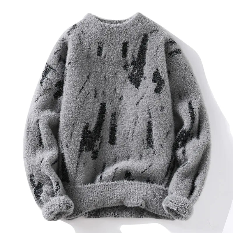 Men's Thick Fleece-lined Sweater for Fall and Winter