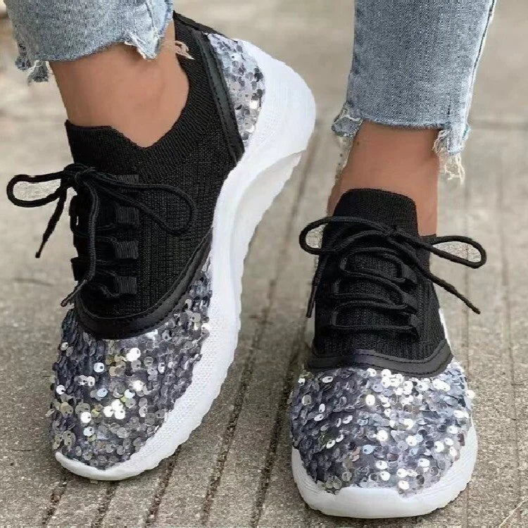 Breathable Color Block Knit Sneakers for Women - Trendy Attic Store01