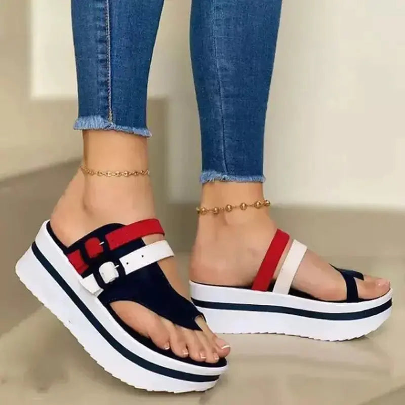 Women's Wedge Heel Platform Sandals and Slippers - Trendy Attic Store01