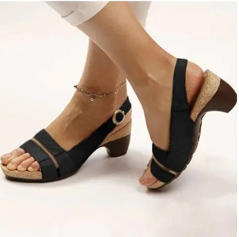 Damen-Sommer-Sandalen mit dickem Absatz und Plateau