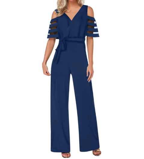 Plus Size Helo Off-Shoulder High-Waist Jumpsuit (One Piece)