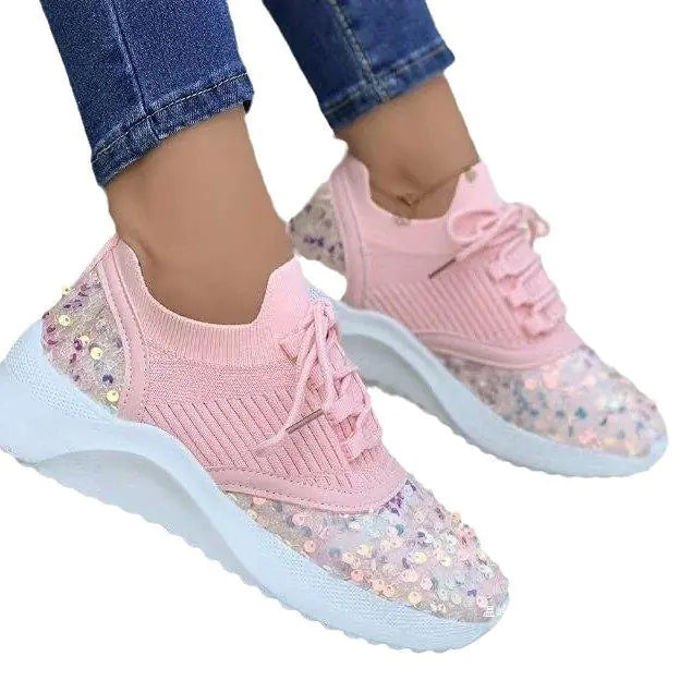 Breathable Color Block Knit Sneakers for Women - Trendy Attic Store01