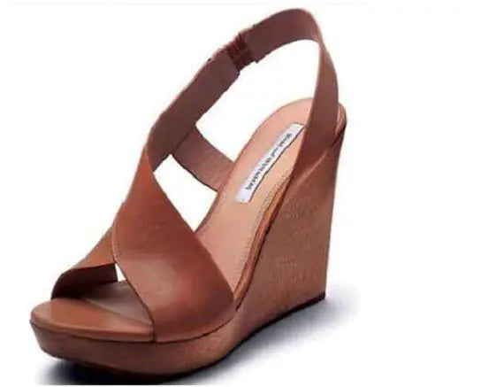 Womens Wedge Heels Slingback Peep Toe Sandals