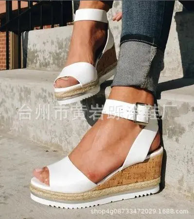 Summer Casual Korean Style Wedge Peep-Toe Heels