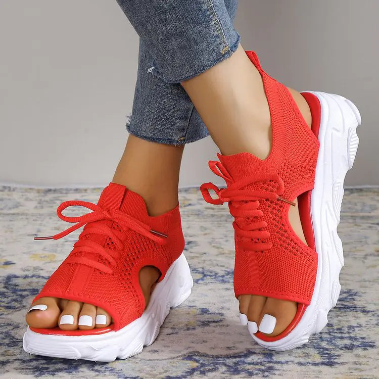 Women's Casual Flat Hollow Thick Bottom Beach Sandals - Trendy Attic Store01