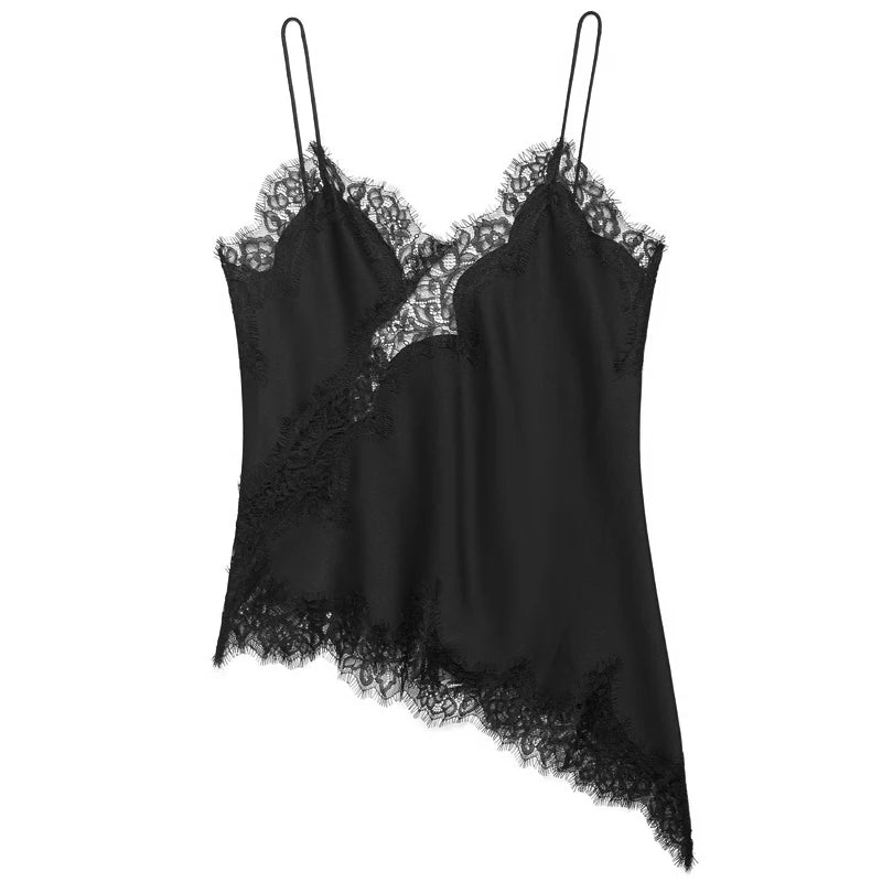 Asymmetrical Slip Top Women Summer Tanks Off Shoulder