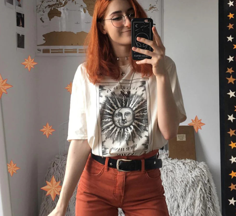Camiseta de manga corta estampada de verano para mujer