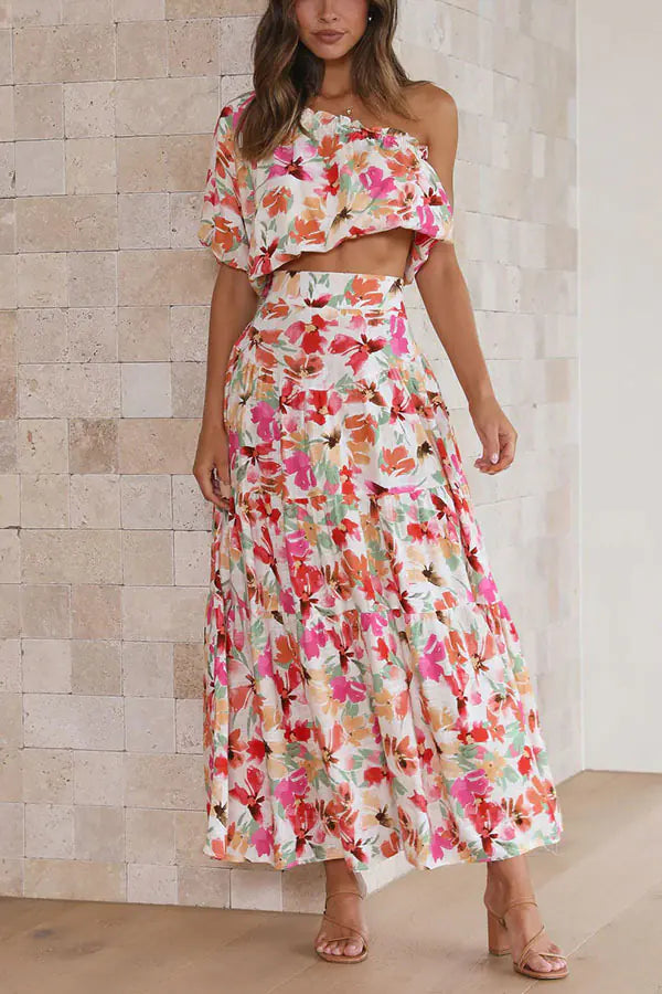 Women's Fashion Floral Two-Piece Set