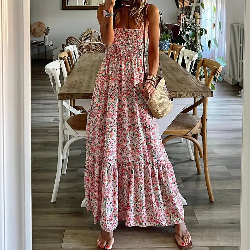 Vestido de Tirantes Estampado sin Mangas para Mujer