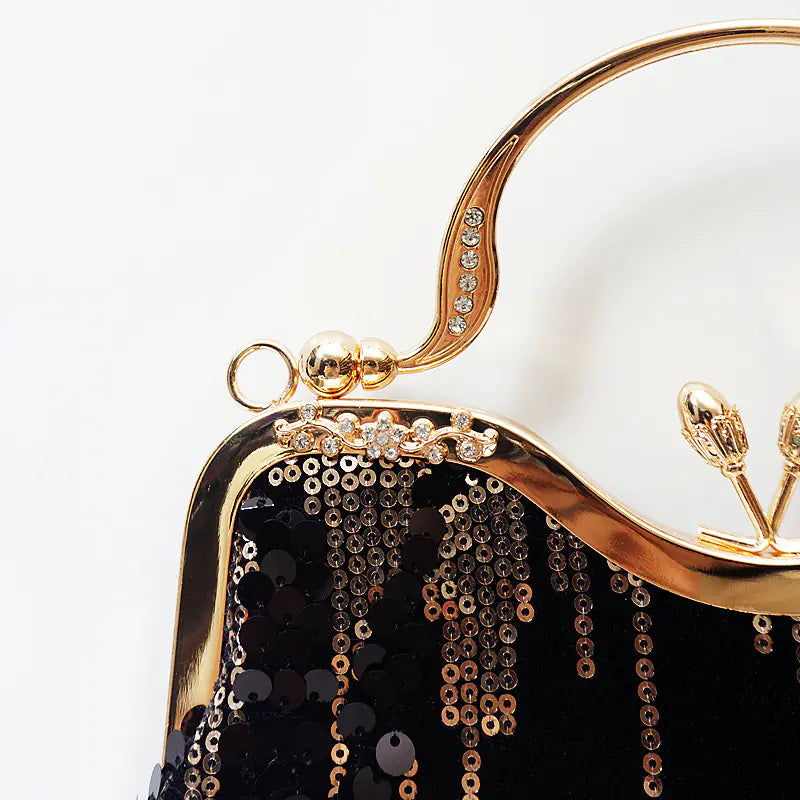 Velvet Clutch Evening Handbags with Sequin Design