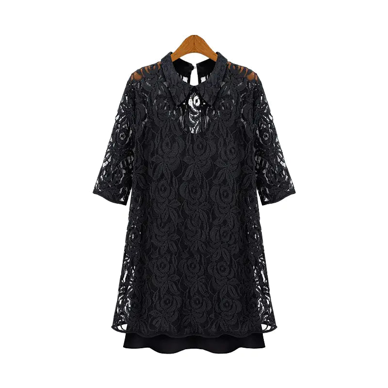 Große Größen Frühling/Sommer Zweiteiliges Chiffonkleid-Set