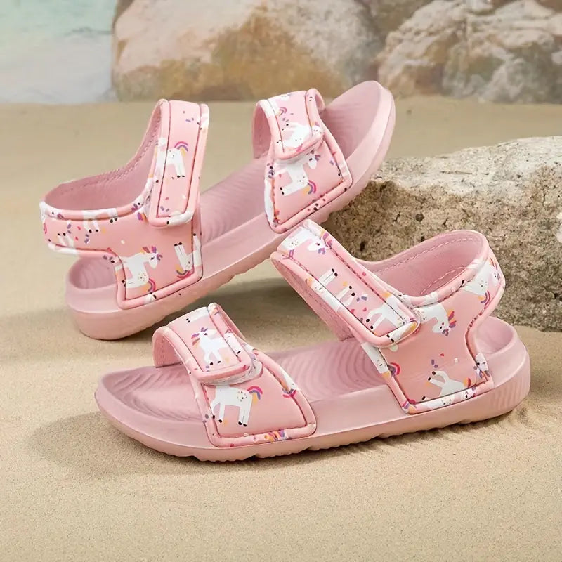 Trendige Mädchen Cartoon-Print Rutschfeste Sommer-Sandalen