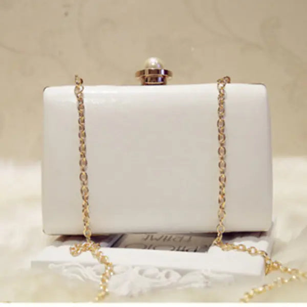 Women's Leather Evening Bag - Floral Clutch Purse