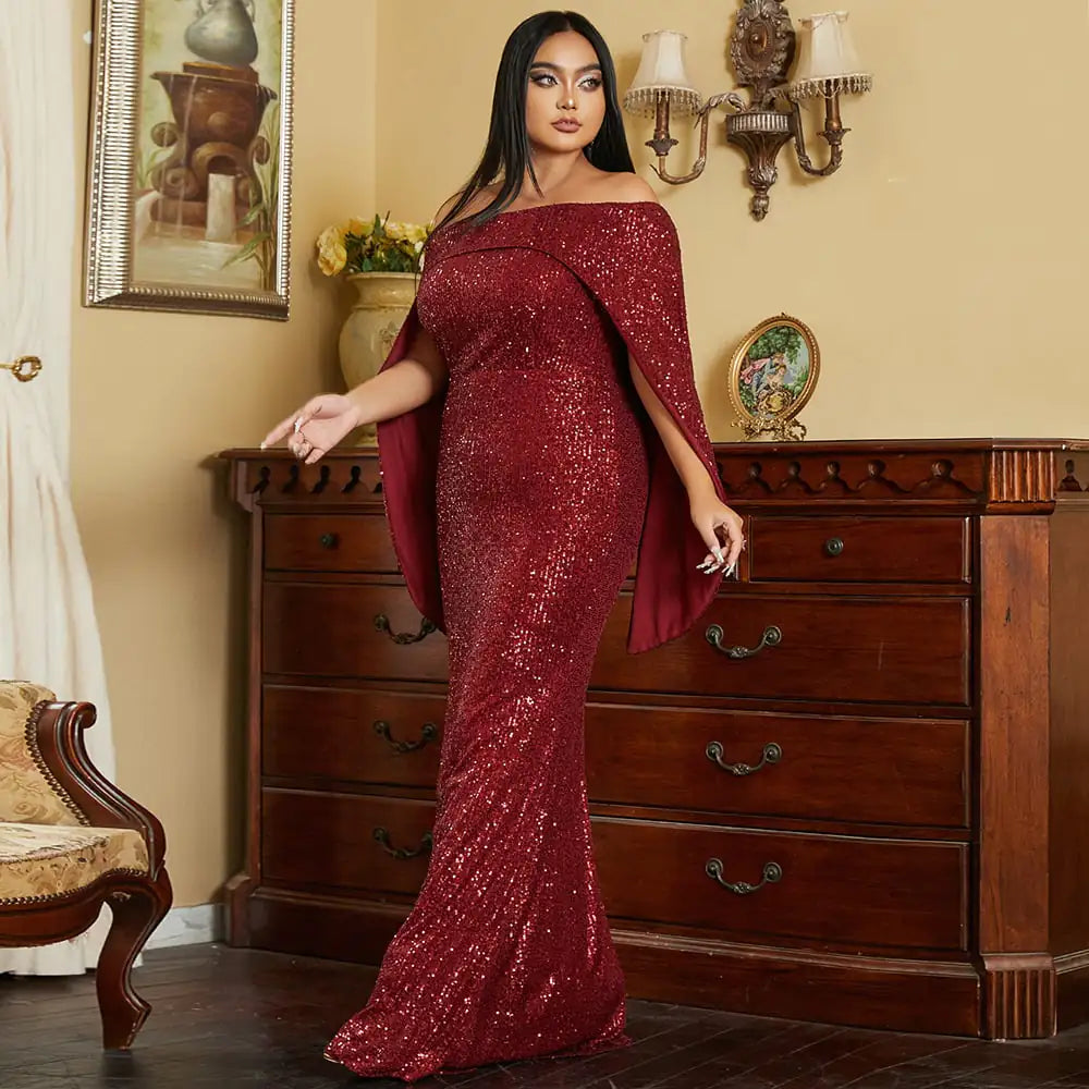 Damen-Abendkleid mit Carmenausschnitt