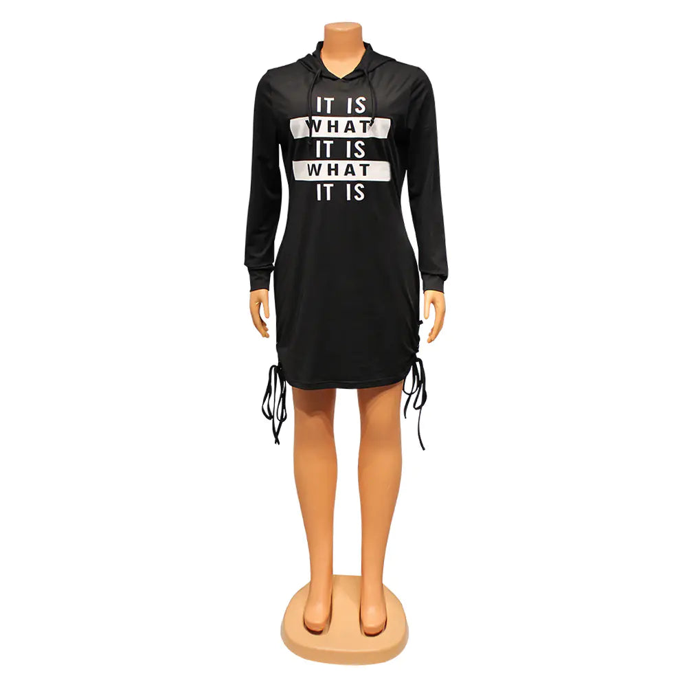 Vestido de camiseta de manga larga para mujer