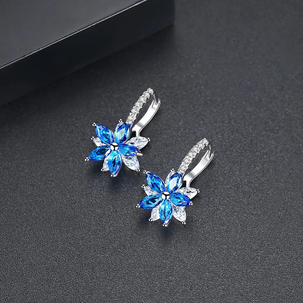 Snowflake Earrings with Zirconium Studs