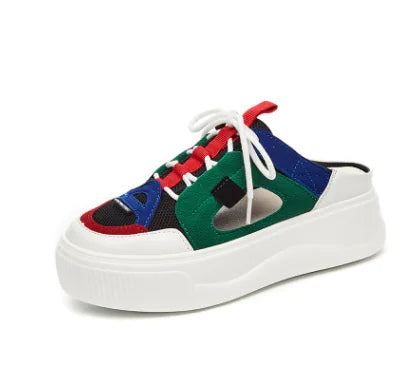 Platform Wedge Sandals with Lace-Up Design