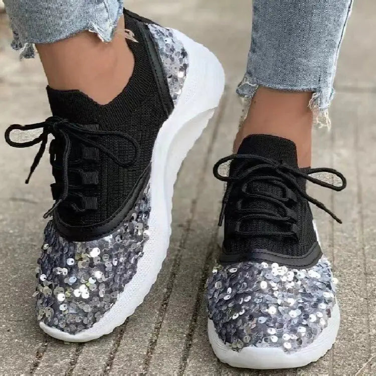 Breathable Color Block Knit Sneakers for Women - Trendy Attic Store01