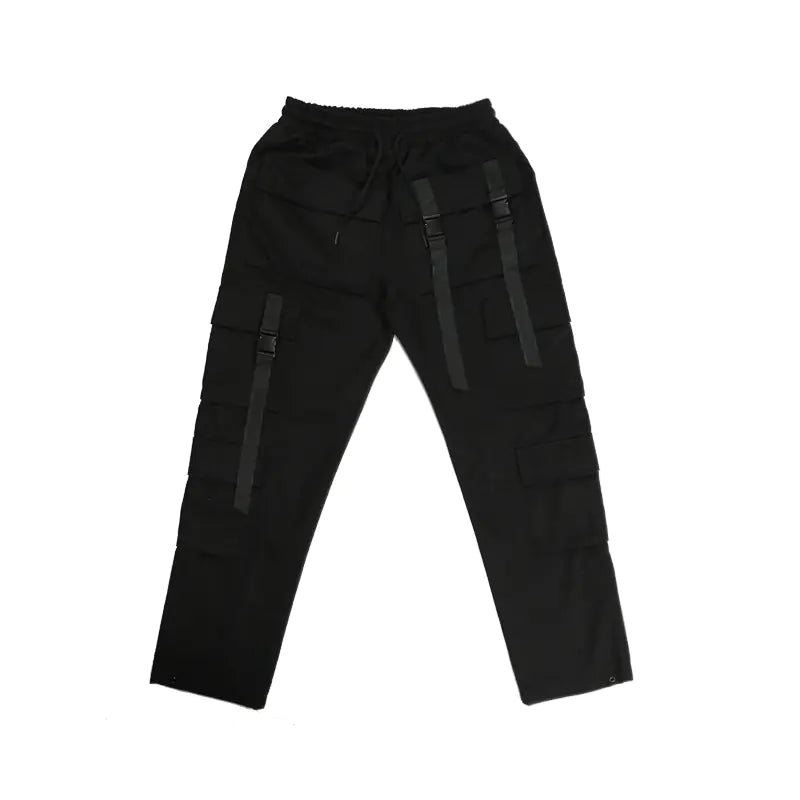 Schwarze Freizeithose mit geradem Bein und mehreren Taschen
