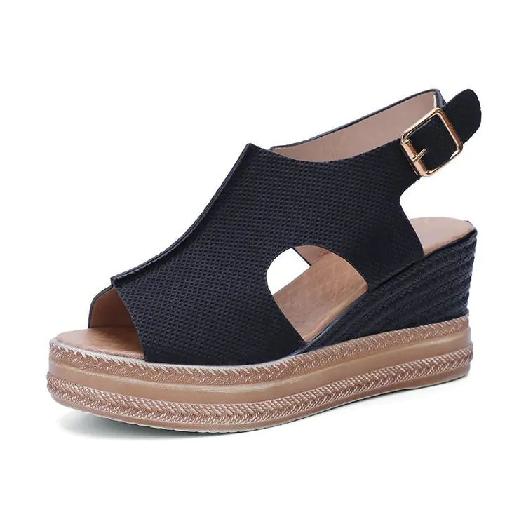 Sommer Damen Hohlkeil Plateau Sandalen