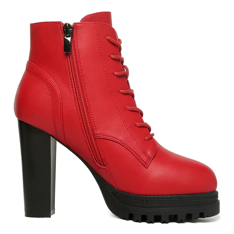 Women's Chunky Heel Waterproof Platform Martin Boots