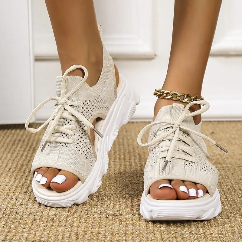 Women's Casual Flat Hollow Thick Bottom Beach Sandals - Trendy Attic Store01