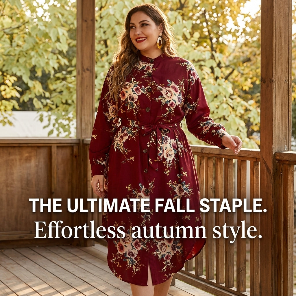 Plus Size Floral Print Dress