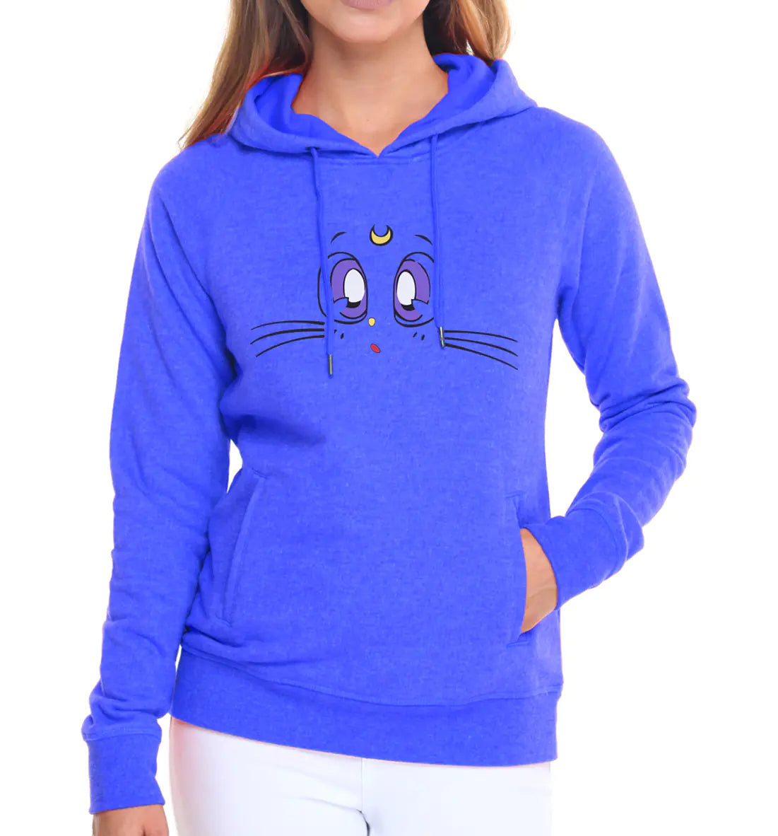 Women's Hooded Sweatshirt with Fleece Cat Design