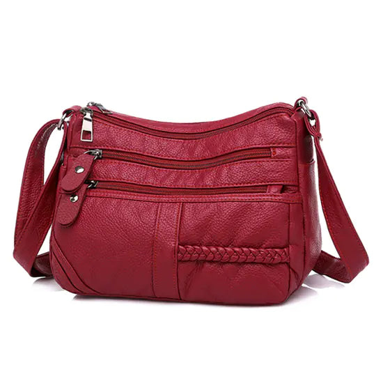 Chic Multi-Layer Soft Leather Shoulder Bag for Women