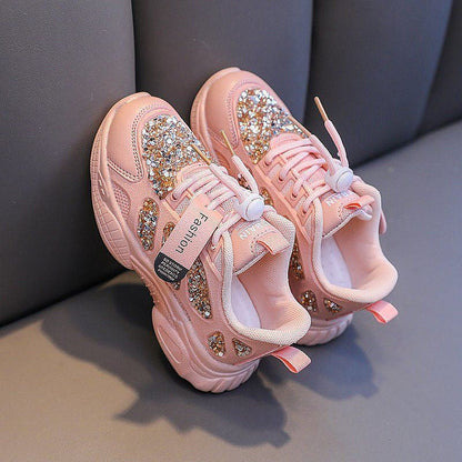 Breathable Mesh Sequined Casual Kids' Daddy Shoes