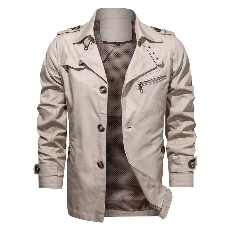 Cotton Mid-Length Casual Jacket for Men