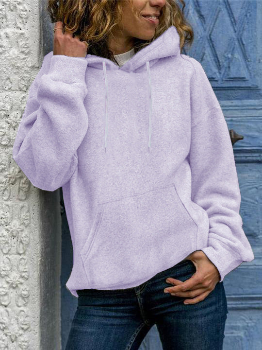 Loose Fit Women's Solid Crew Neck Sweater