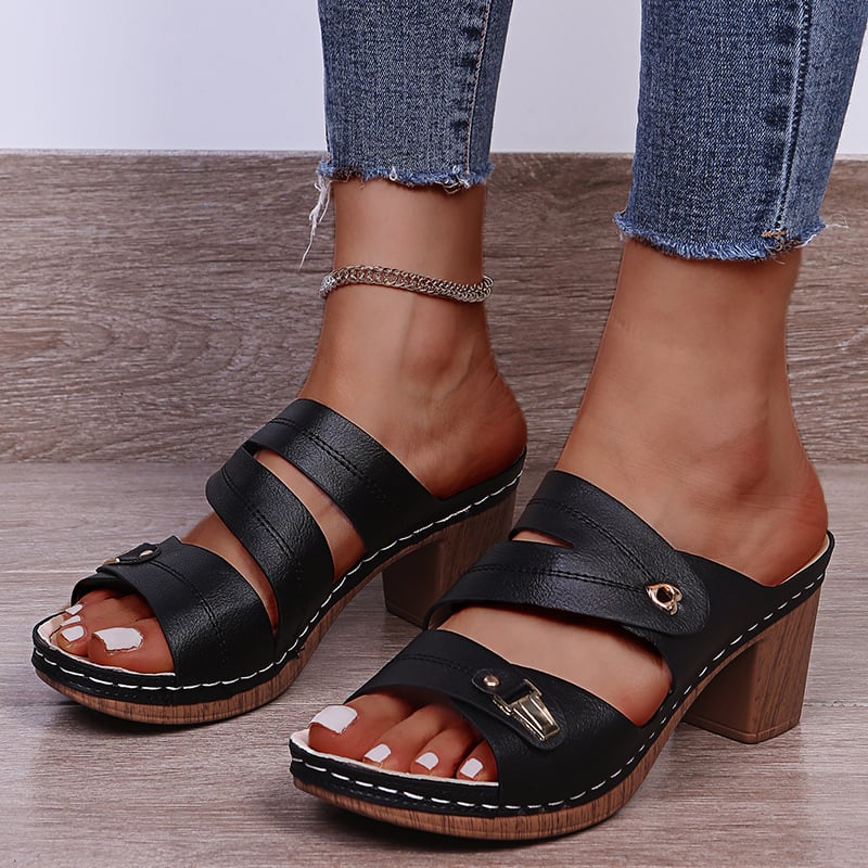 Plus Size Women's High-Heeled Thick Sandals