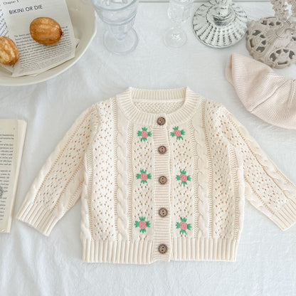 Twisted Knit Sweater Top for Girls