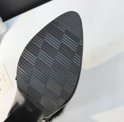 Winter High Heel Warm Women's Boots, Plush Ankle Boot