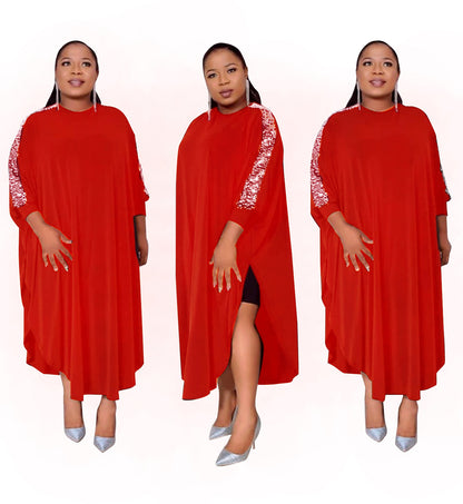 Sequin Patchwork Plus Size Dress for Moms