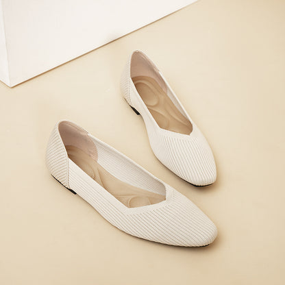 Knitted Flat Shoes with Soft Sole for Women
