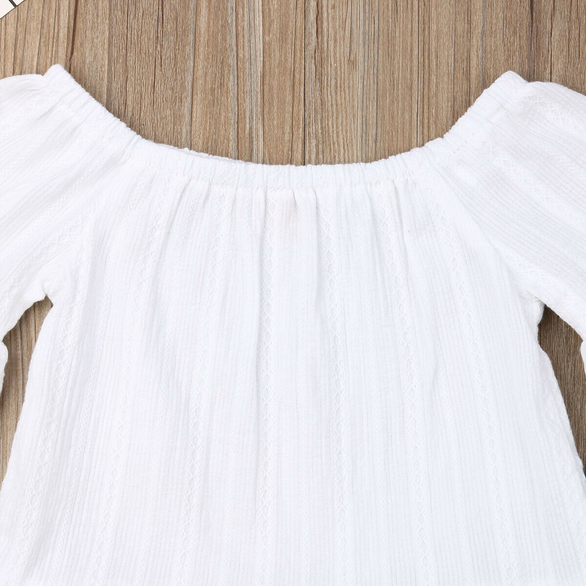 Girls' Ruffle Sleeve Off-Shoulder Top and Denim Pants
