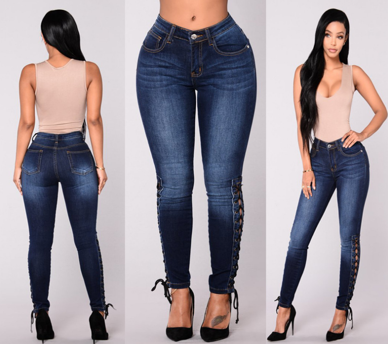 Dark Denim Women's Skinny Pants  Fashion Style
